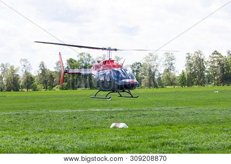 Bueckeburg / Germany - June 13, 2019: Bell 206b Jetranger Iii Flies For Military Training Missions O