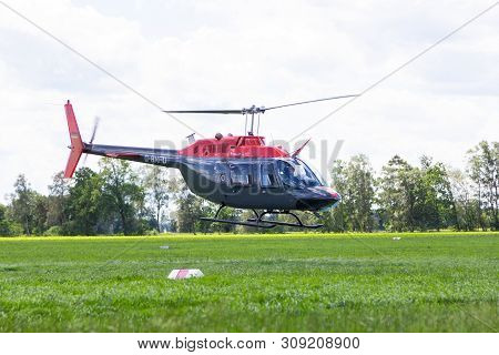 Bueckeburg / Germany - June 13, 2019: Bell 206b Jetranger Iii Flies For Military Training Missions O