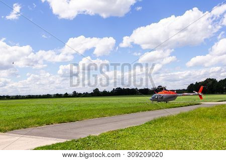 Bueckeburg / Germany - June 13, 2019: Bell 206b Jetranger Iii Flies For Military Training Missions O
