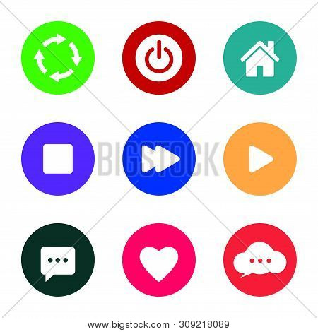 Icon Pack. Refresh Icon, Power Button Icon, House Icon, Stop Button Icon, Next Button Icon, Play But