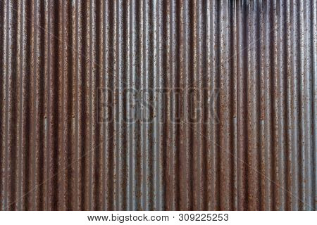 Rusty Corrigated Siding Horizontal Background Image With Vertical Ridges