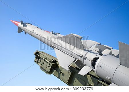 Soviet surface-to-air anti aircraft systems on the military exhibition