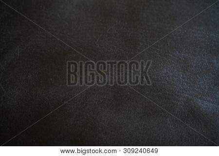 Genuine Black Cowhide Leather Background