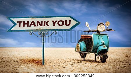 Street Sign The Direction Way To Thank You