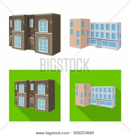 Vector Illustration Of Facade And Housing Icon. Set Of Facade And Infrastructure Vector Icon For Sto
