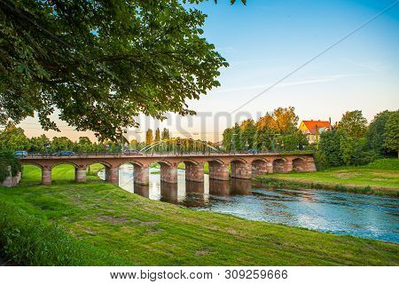 An Evening In Germany, View Of The Ancient Bridge.