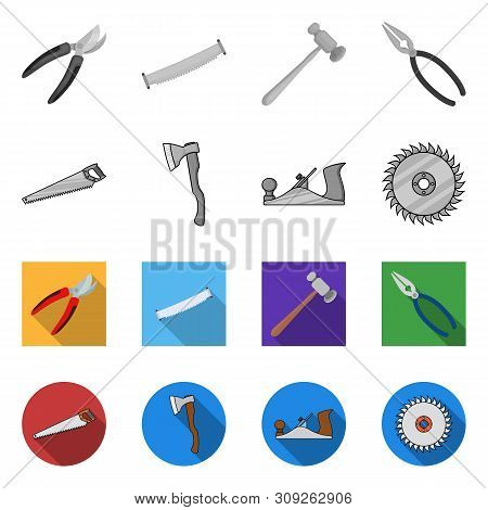 Vector Illustration Of Tool And Construction Icon. Collection Of Tool And Carpentry Vector Icon For 