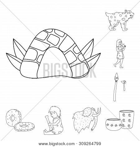 Vector Illustration Of Ancient And Primitive Symbol. Collection Of Ancient And Era Stock Vector Illu