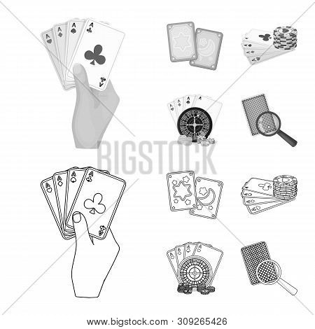 Vector Illustration Of Game And Magic Symbol. Set Of Game And Poker Stock Vector Illustration.