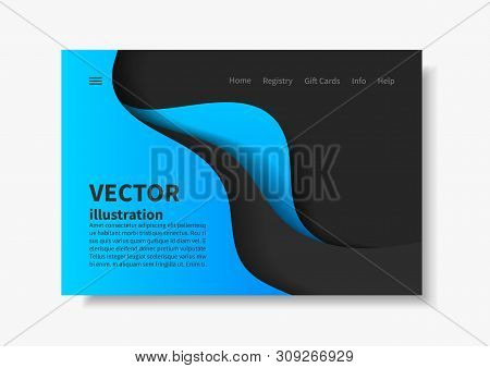 Brochure Banner.blue Site Template. Vector Abstract Illustration. Design Concept For A Website Or Pr