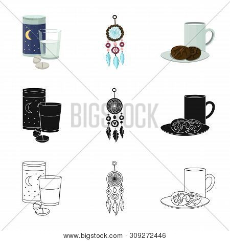Isolated Object Of Dreams And Night Sign. Set Of Dreams And Bedroom Stock Vector Illustration.