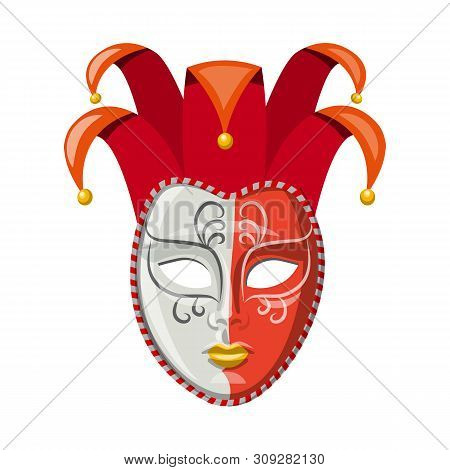 Isolated Object Of Carnival And Theatrical Sign. Set Of Carnival And Mystery Vector Icon For Stock.