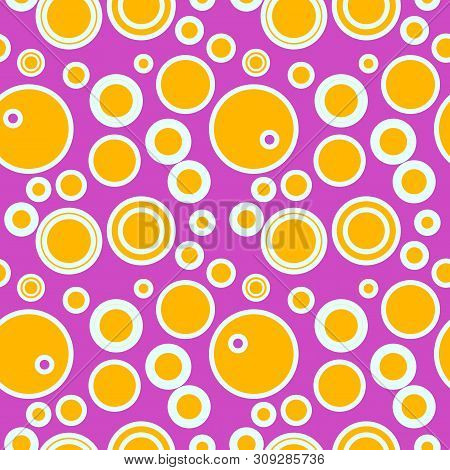 Abtract White Orange Circles On The Pink Seamless Background
