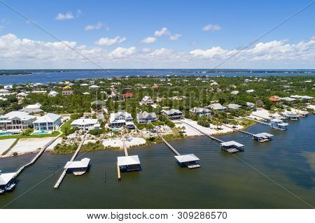 Aerial View Of Ono Island, Alabama And Perdido Key, Florida Beaches