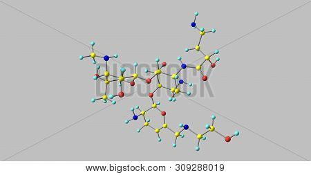 Plazomicin Is A Next-generation Aminoglycoside Antibacterial Derived From Sisomicin. 3d Illustration