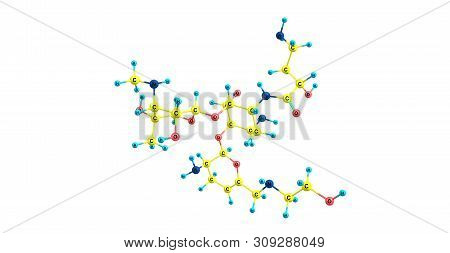 Plazomicin Antibiotic Molecular Structure Isolated On White