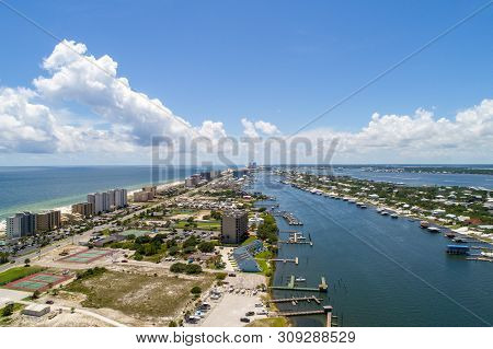 Aerial View Of Perdido Key, Florida And Ono Island, Alabama Beaches