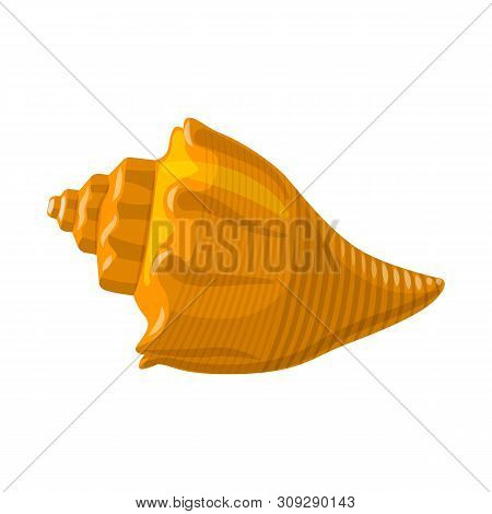 Vector Design Of Seashell And Mollusk Sign. Collection Of Seashell And Seafood Stock Vector Illustra