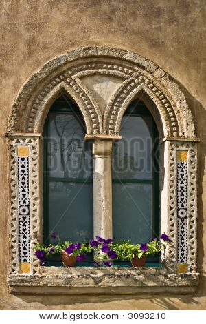 Villa Cimbrone pencere, Ravello, İtalya
