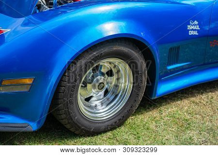 Bedford, Bedfordshire, Uk. June 2 2019. Fragment Of A Chevrolet Corvette, Colloquially Known As The 