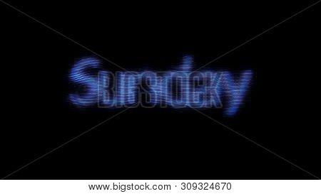 The Sunday Blue Text Shining On Black Background, Weekend Concept, Seamless Loop. Animation. A Day O