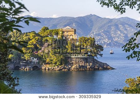 Beautiful Natural View Of The Bay Of Paraggi In Santa Margherita Ligure, Mediterranean Seacoat Near 