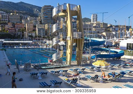 Monaco, Monaco - June 24, 2016: The Rainier Iii Nautical Stadium, Municipal Sports Complex In La Con