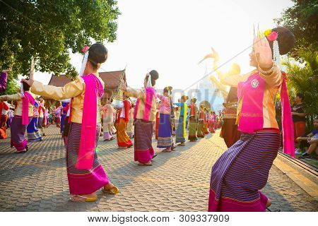 Chiang Mai, Thailand - 16 May 2016 : Thai Nail Dance At Chiang Mai Province. Thailand Culture By Wom
