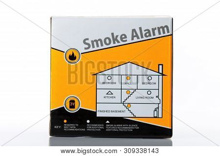 A Smoke Alarm Isolated On White Background.