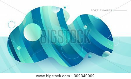 Flat Liquid Color Abstract Geometric Shape. Fluid Gradient Elements For Minimal Banner, Logo, Social
