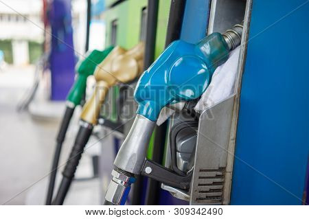 Car Fuel Dispenser At The Oil Distribution Center Travel Concept Reducing The Use Of Fossil Energy G