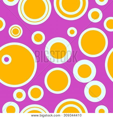 Abtract White Orange Circles On The Pink Seamless Background