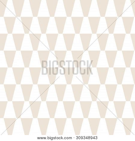 Geometric Seamless Pattern. Two Colors Beige And White. Vector Illustration