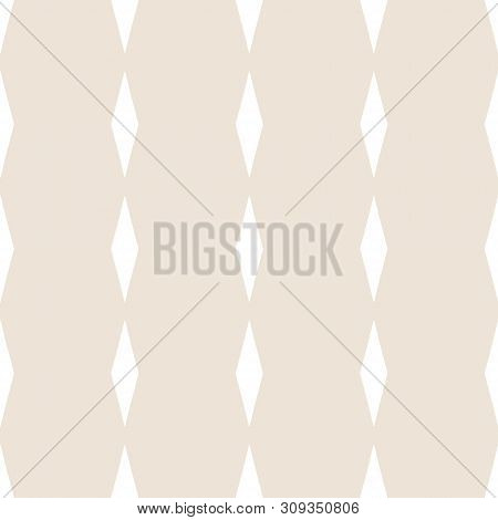 Geometric Seamless Pattern. Two Colors Beige And White. Vector Illustration