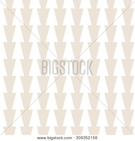 Geometric Seamless Pattern. Two Colors Beige And White. Vector Illustration