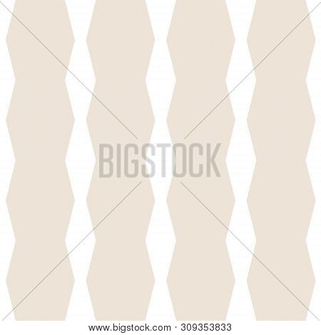 Geometric Seamless Pattern. Two Colors Beige And White. Vector Illustration