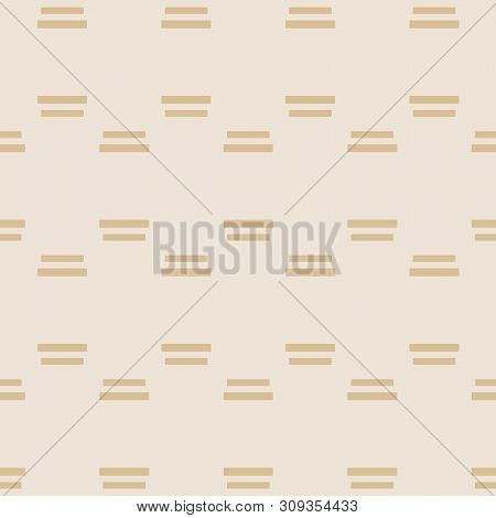Geometric Seamless Pattern. Two Colors Beige And White. Vector Illustration