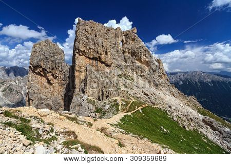 Dolomiti - Torre Finestra In Catinaccio Group On Summer, Trentino, Italy