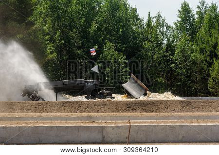 Tyumen, Russia - June 23, 2017: Army Games. Engineering Formula Contest. Highest Military And Engine