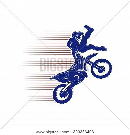 Motocross Jump Logo Vector. Motocross Freestyle Vector. Motocross Vector Illustration