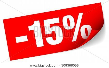 Diagonal Red Sticky Note Sale Minus Fifteen Percent