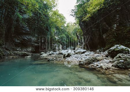 Beautiful Natural Canyon. Martvili Canyon In Georgia