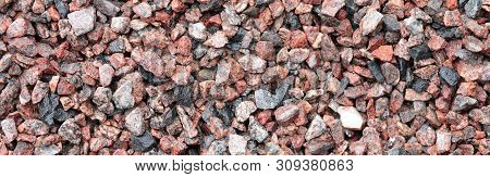Gravel For Background  At Dry Sunny Summer Day