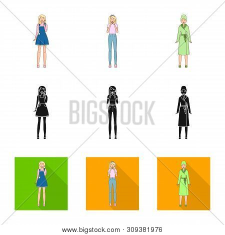 Vector Illustration Of Posture And Mood Icon. Collection Of Posture And Female Vector Icon For Stock