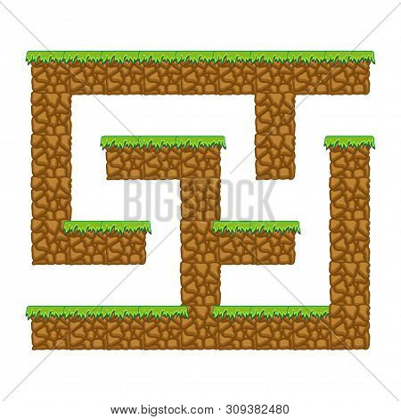 Maze Cave. Game For Kids. Puzzle For Children. Cartoon Style. Labyrinth Conundrum. Color Vector Illu