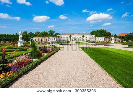 Hannover, Germany - July 05, 2018: Herrenhausen Palace Located In Herrenhausen Gardens In Hannover C
