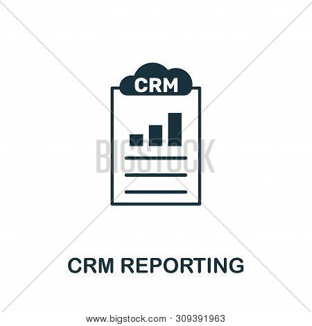 Crm Reporting Vector Icon Symbol. Creative Sign From Crm Icons Collection. Filled Flat Crm Reporting