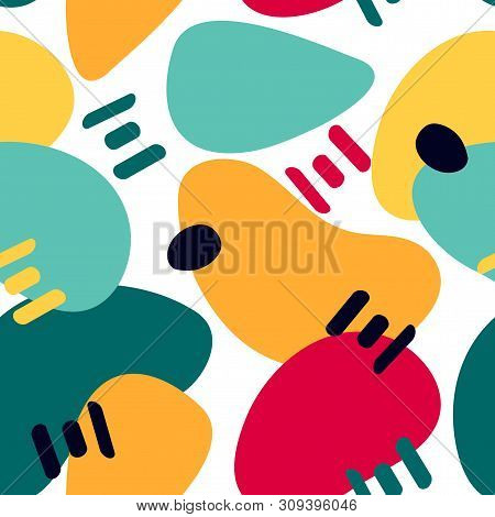 Abstract Seamless Pattern With Graphyc Elements, Modern Abstract Shapes.  Geometric Wallpaper For Bu