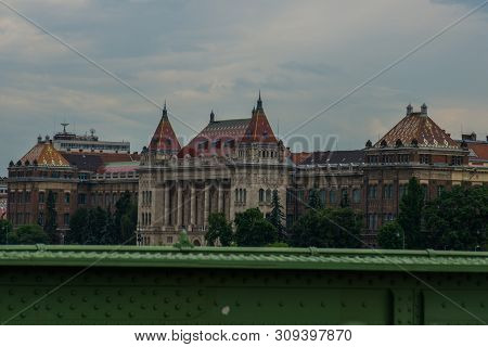 Budapest, Hungary: Gellert Hill In Front Of Gellert Thermal Bath Complex.