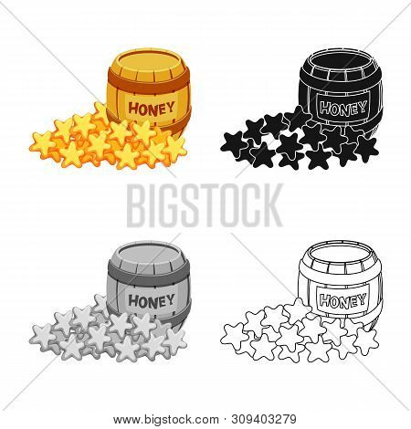 Isolated Object Of Cookie And Honey Icon. Set Of Cookie And Cracker Vector Icon For Stock.